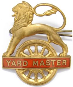 BR(NE) Lion-over-Wheel Gilt Capbadge YARD MASTER. In excellent condition, one of the rarest of