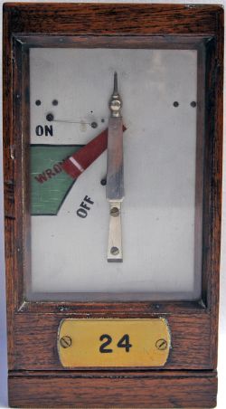 GWR wood cased Home Signal Repeater manufactured by Walters & Co., London. Brass plated No 24