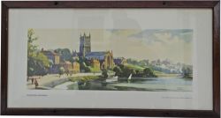 Carriage Print `Worcester Cathedral` by Frank Sherwin, from the Western Region Series. In an