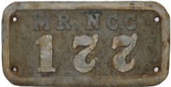Irish Wagon Plate MR NCC 177, rectangular cast iron. Totally unrestored.