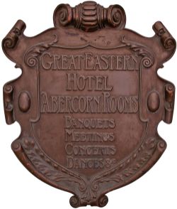 Great Eastern Hotel bronze Plaque as removed from the Abercorn Rooms at the GER Liverpool Street