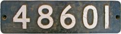 Smokebox Numberplate 48601. Ex Stanier 2-8-0 Class 8F locomotive, built Eastleigh Works in
