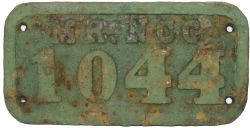 Irish Wagon Plate MR NCC 1044, rectangular cast iron. Totally unrestored.