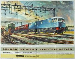 BR Poster `London Midland Electrification, Manchester - Liverpool - Birmingham - London` by