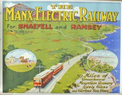 Manx Electric Railway Poster `Snaefell and Ramsey - 50 Miles Of Unsurpassed Mountain Scenery, Lovely