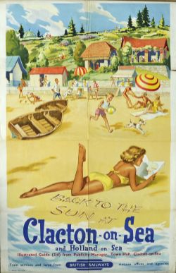 BR Poster `Back To The Sun At Clacton-on-Sea and Holland-on-Sea` by Henry Stringer, double royal
