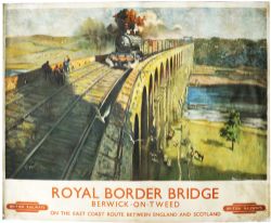 BR Poster `Royal Border Bridge - Berwick Upon Tweed`, by Cuneo, Q/R size. Depicts a most evocative