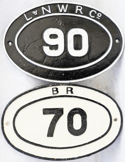 Bridgeplates, a pair comprising:- L&NWR square ampersand No 90; BR (L&NWR style) No 70. Together