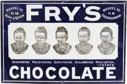 Advertising enamel Sign `Fry`s Five Boys`, 18" x 12". Rarer small size with some restoration to edge