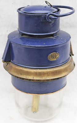 LNER Horsebox Pot Lamp carrying an oval brass LNE plate and also an oval brass `G. Polkey