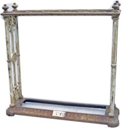 GWR C/I Umbrella Stand with original top and frame, embossed with company initials across the bottom