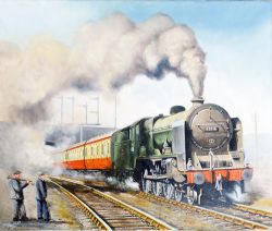 Original Oil Painting on canvas `45516 at Wavertree Liverpool` by Joe Townend (Guild of Railway