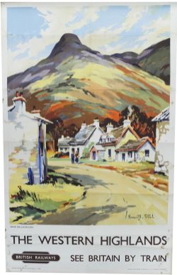 BR Poster, "The Western Highlands - Near Ballachulish", by Kenneth Steel, D/R size. Tranquil village