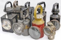 A good selection of Railway Lamps to include:- a GCR Porters Handlamp; an LNER Loco Lamp; a pair