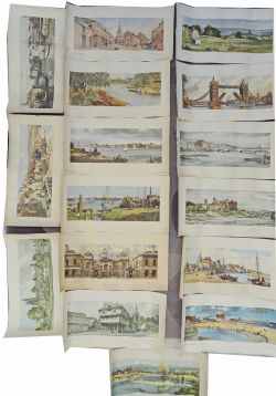 Loose carriage prints Qty 17 20" x 10" all from the LNER post war series most in fairly good