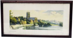 Carriage Print `Worcester Cathedral` by Frank Sherwin from the Western series. In an original type