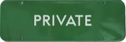 BR(S) enamel Doorplate PRIVATE. This was previously over painted in chocolate, obviously when BR(