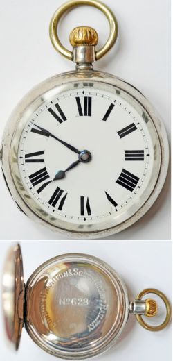 London Brighton and South Coast Railway silver Station Masters pocket watch. The silver case is