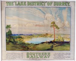 Southern Railway Poster `The Lake District Of Surrey - Frensham Great Pond` by Donald Maxwell, Q/R