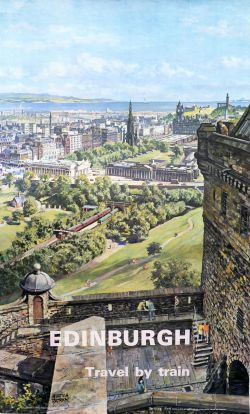 BR Poster `Edinburgh` by McIntosh Patrick, D/R size. Panoramic view from the Castle overlooking