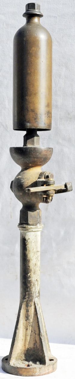 Brass Whistle on large stand, believed to be from a colliery or manufacturing complex building
