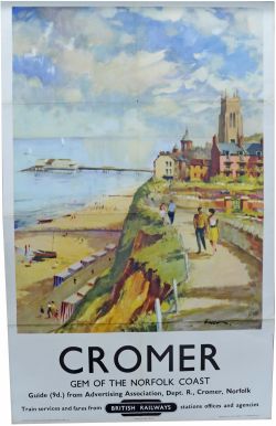 BR `Cromer - Gem of the Norfolk Coast` by Wesson, D/R size. A stunning view of Cliff top Walk