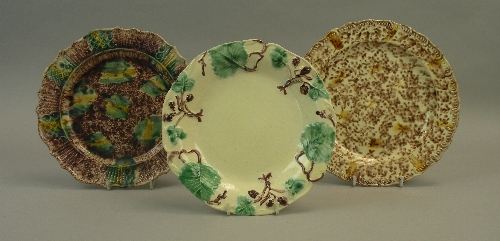 An unusual English creamware plate, circa 1755-60, of deep cream colour and moulded around the rim