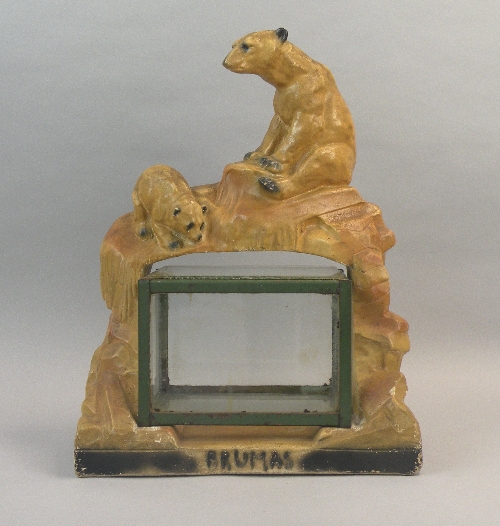 A model commemorating the first polar bear born in captivity in the United Kingdom on the 27th