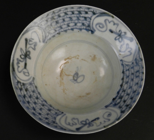 Tek Sing: twelve Chinese blue and white ogee-shaped porcelain bowls, the well depicting a rabbit