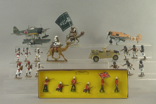 A group of various white metal figures to include three boxed items by Frontline Figures in 1:32