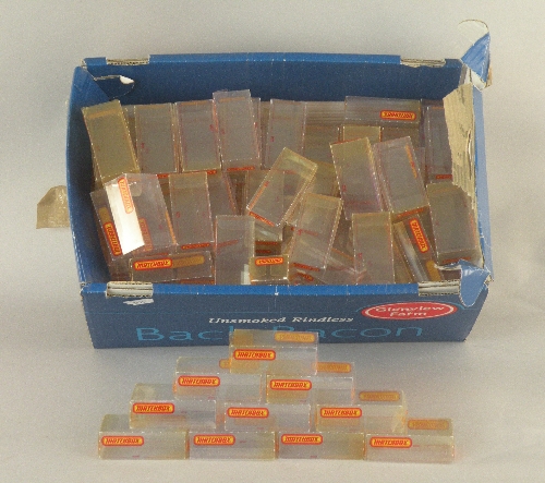 A quantity of 108 Matchbox display boxes used by Matchbox for carrying and the display of prototypes