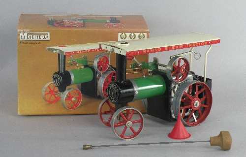 A boxed Mamod Steam Tractor TE1A the model in original brown style box, complete with detachable