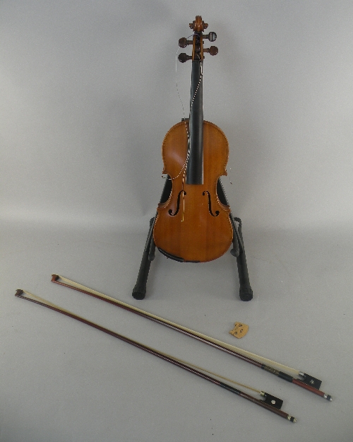 A French violin by Buthod the instrument bears the stamp 'Buthod Luthier Eleve de St Vuillaune'