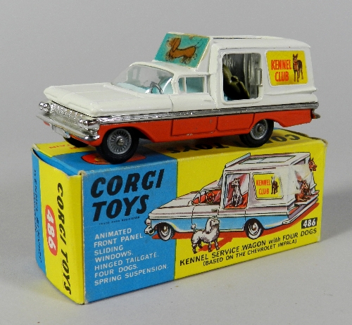 A boxed Corgi Toys No.486 Kennel Service Wagon circa 1966, the model complete with four assorted