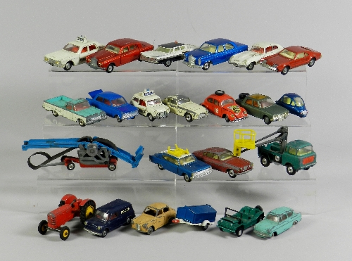 A group of 23 unboxed Dinky and Corgi Toys mostly dating from 1960s, models include a Dinky Zephyr