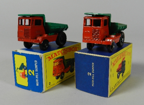 A pair of No.2 Muir Hill Dumper Trucks the first a standard model with Laing decal the second in