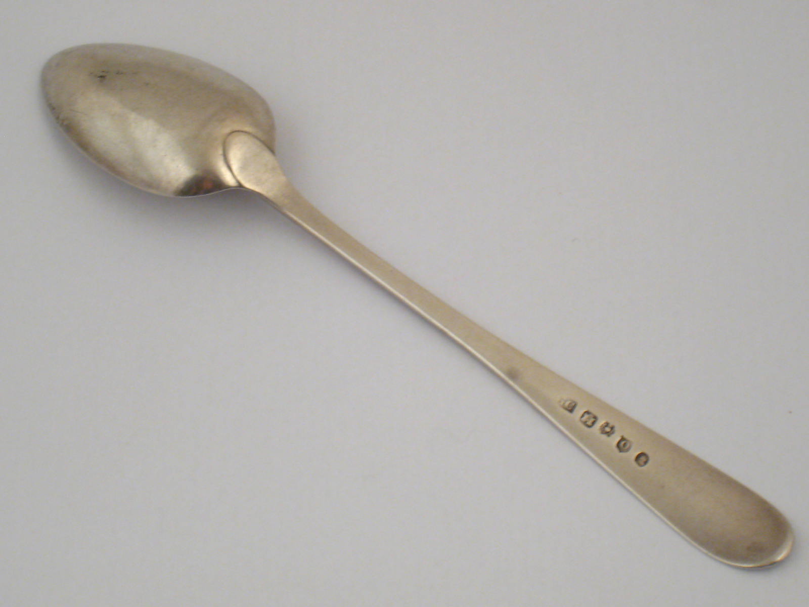 A Georgian Scottish silver Celtic point dessert spoon , George Christie, Edinburgh 1794. wt. 34g.