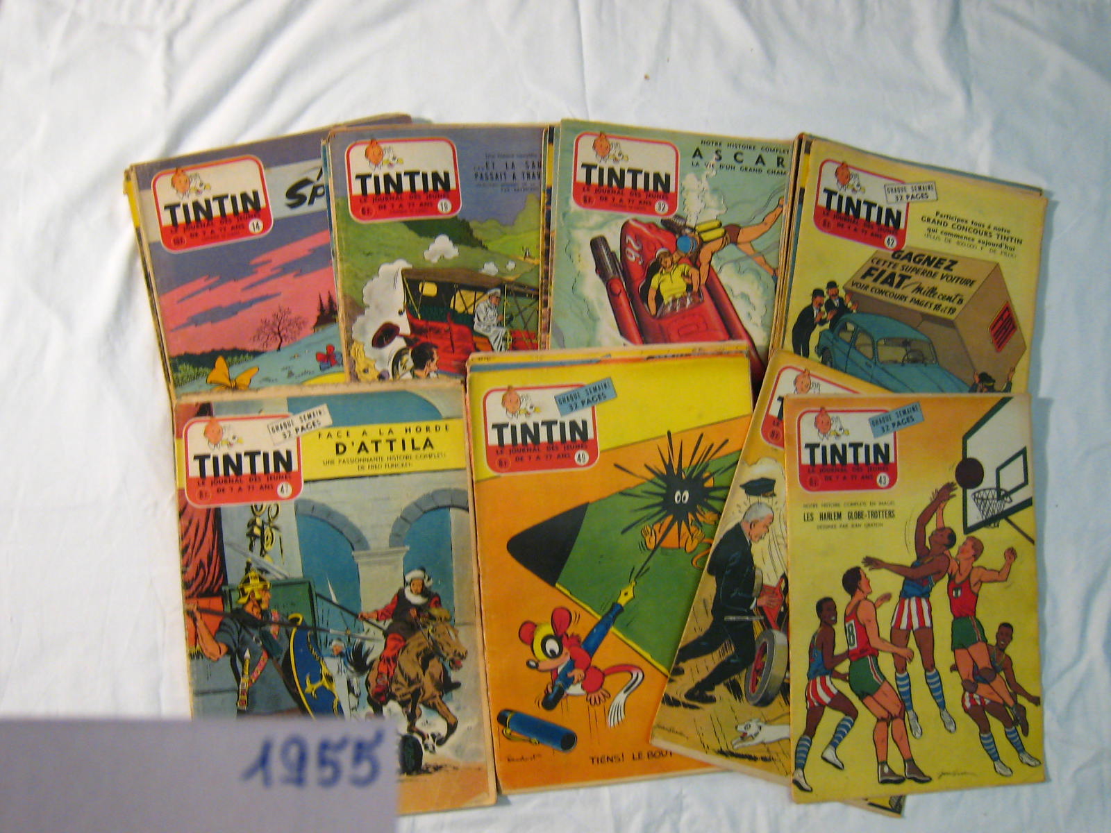 A quantity of TINTIN comics, issues 1-52 inclusive, 1955.
