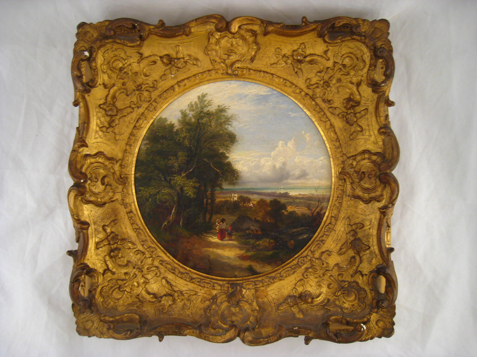 Oil on board, inscribed verso "View of Teignmouth, Devon", by G.B. Wilcock, dated 1850, approx. 21cm