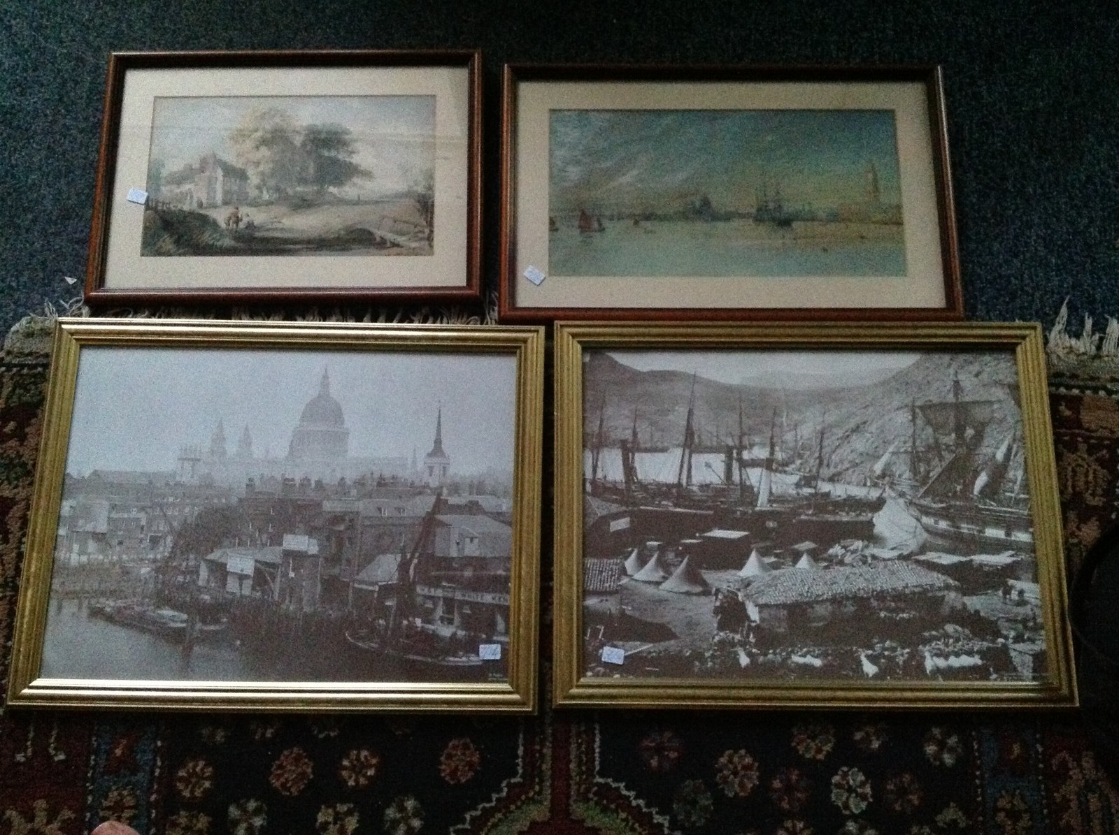 Two 19th century watercolours together with two prints.