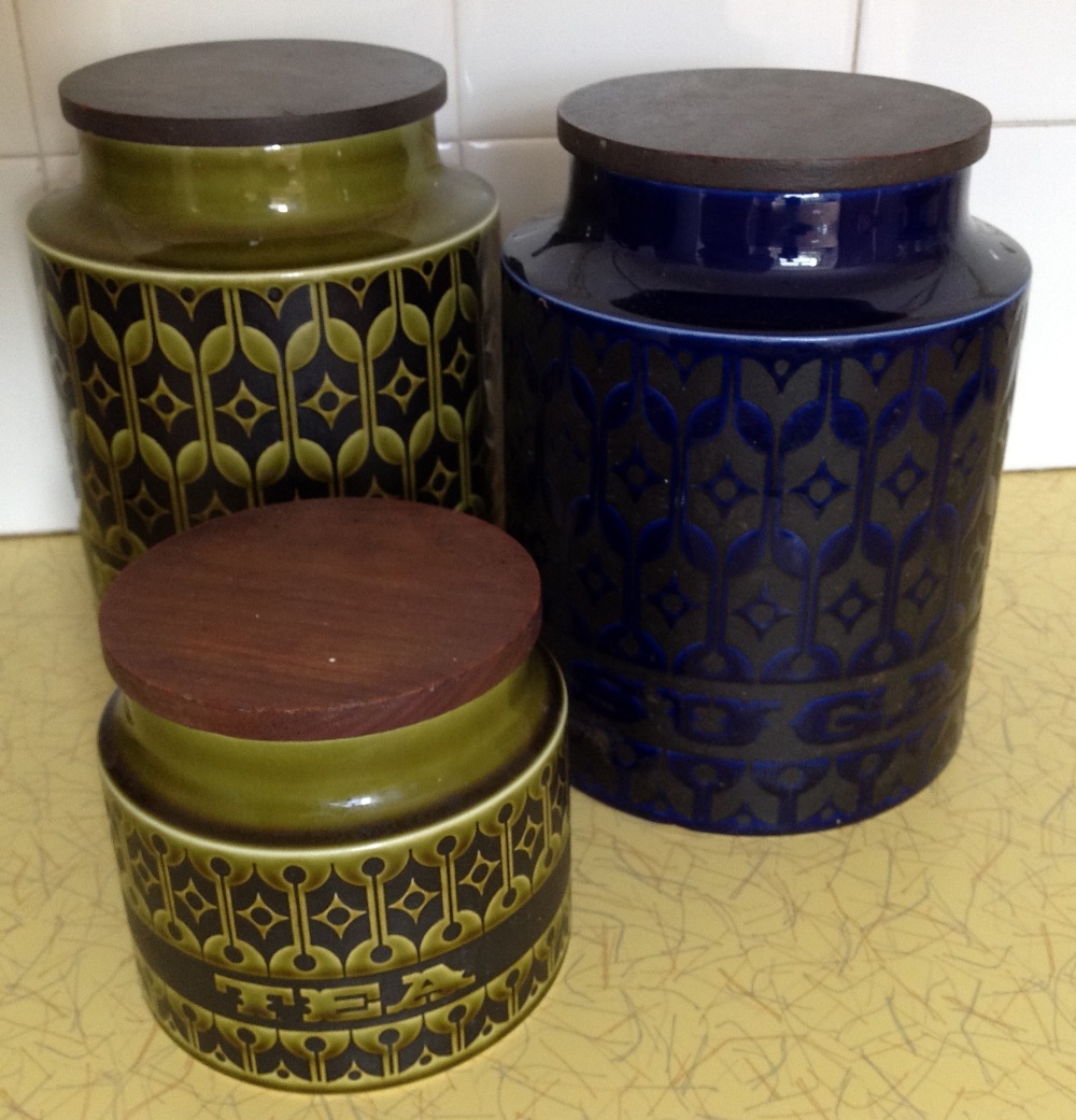 Hornsea pottery storage jars.