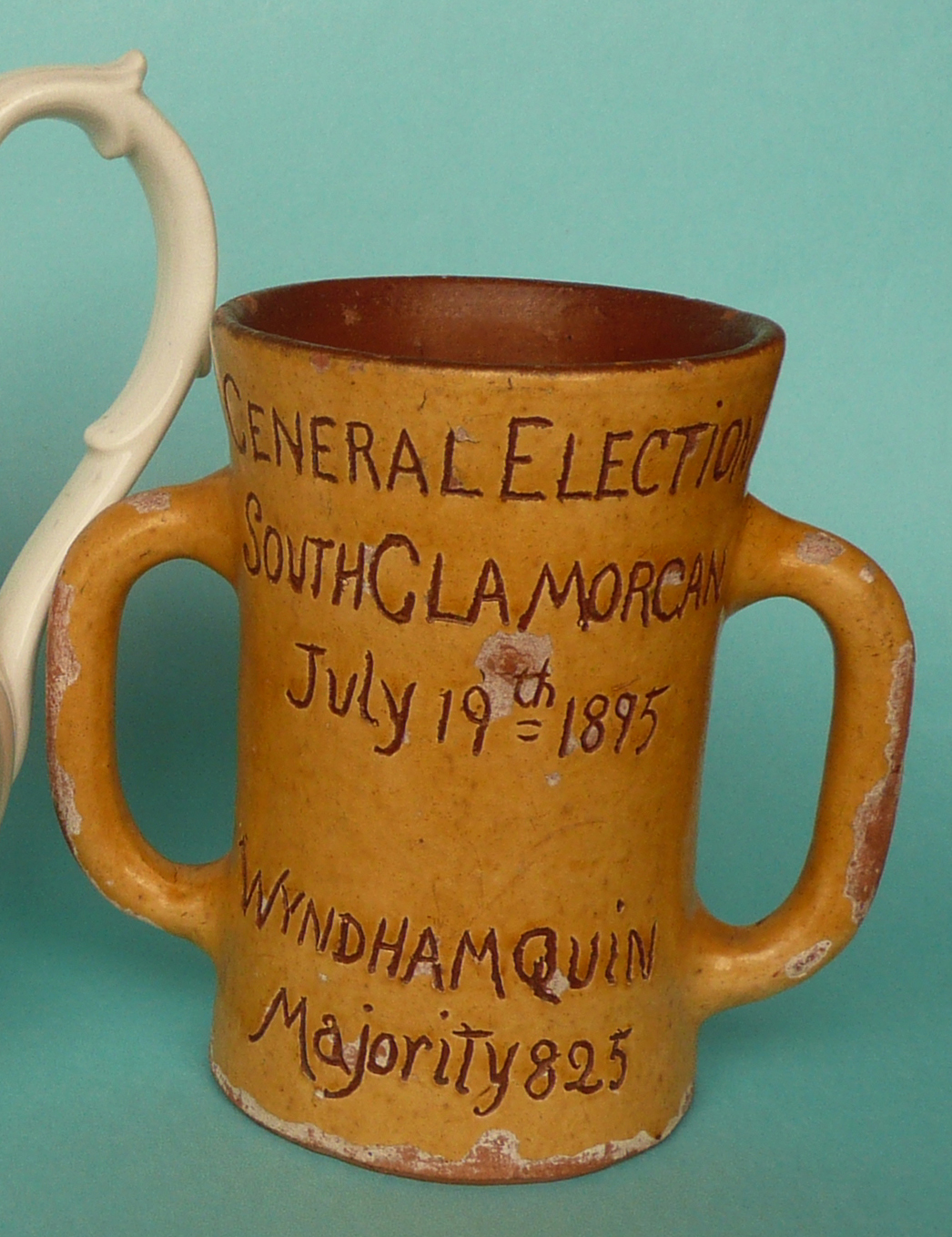 commemorative / commemorate1895 South Glamorgan General Election: a Ewenny pottery twin-handled vase