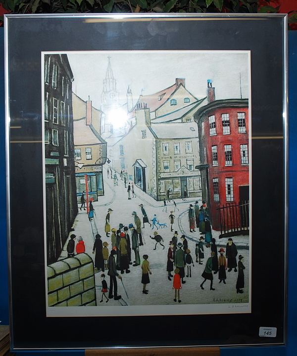 LS LOWRY (1887 - 1976) ARTISTS SIGNED COLOUR PRINT "BERWICK UPON TWEED" SIGNED IN PENCIL AND GUILD