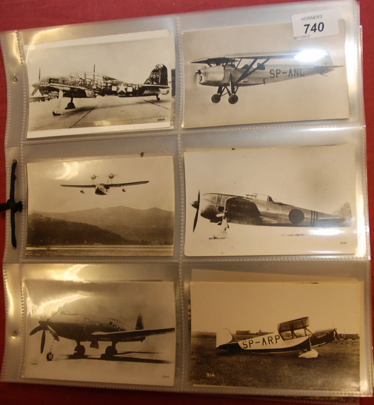 COLLECTION POSTCARD SIZE PHOTOS OF AEROPLANES, PUBL. CIRCA 1930`S-50`S BY REAL PHOTOGRAPHS,