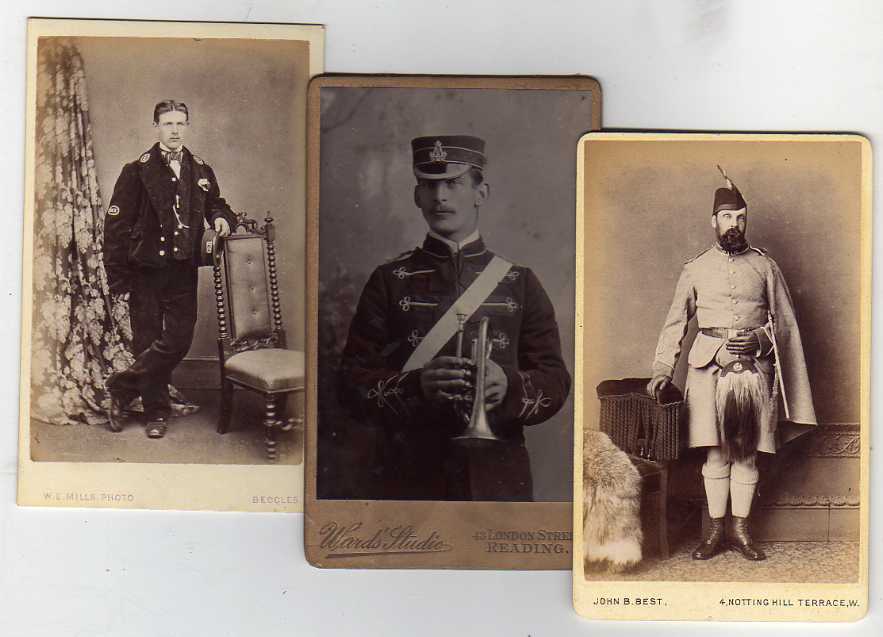 FOUR ALBUMS OF VICTORIAN CDV AND CABINET PHOTOS, MANY BERKSHIRE PHOTOGRAPHERS, MAINLY PERSONAL,