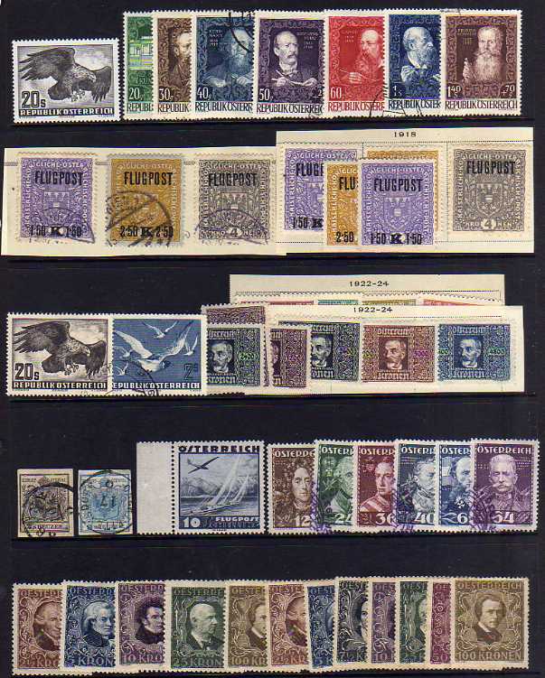 AUSTRIA: BOX WITH IN EXTENSIVE COLLECTION IN 9 ALBUMS, ON STOCKCARDS AND LOOSE FROM IMPERFS