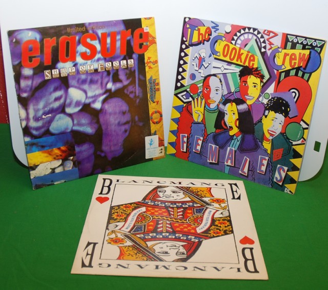 A COLLECTION OF RECORDS CONTAINED IN FOUR LARGE BOXES TO INCLUDE MANY PROMO, PICTURE DISCS, COLOURED