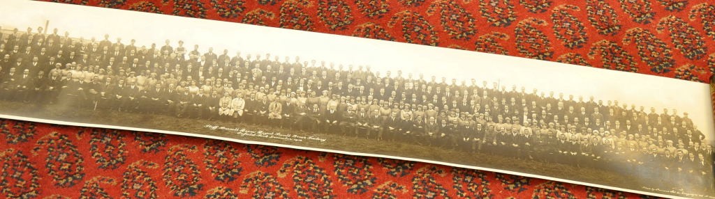 PANORAMIC PHOTOGRAPH SHOWING STAFF OF THE BARRELL ROOM, ROYAL SMALL ARMS FACTORY, ENFIELD LOCK,