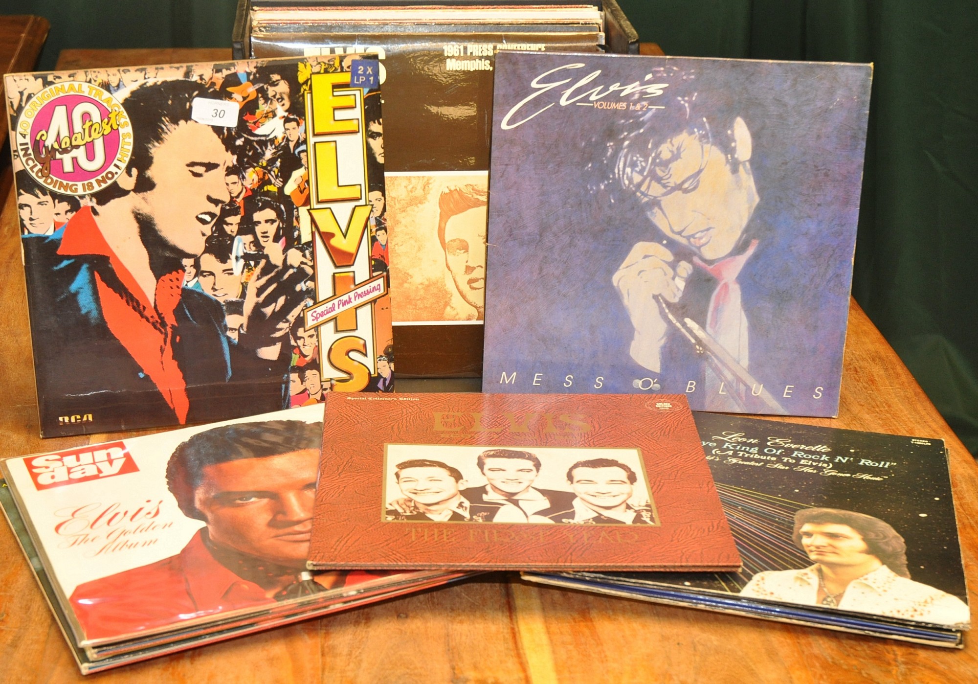 ONE CASE OF ELVIS LPS INCLUDING INTERVIEW DISCS, TRIBUTE ALBUMS AND COLOURED VINYL