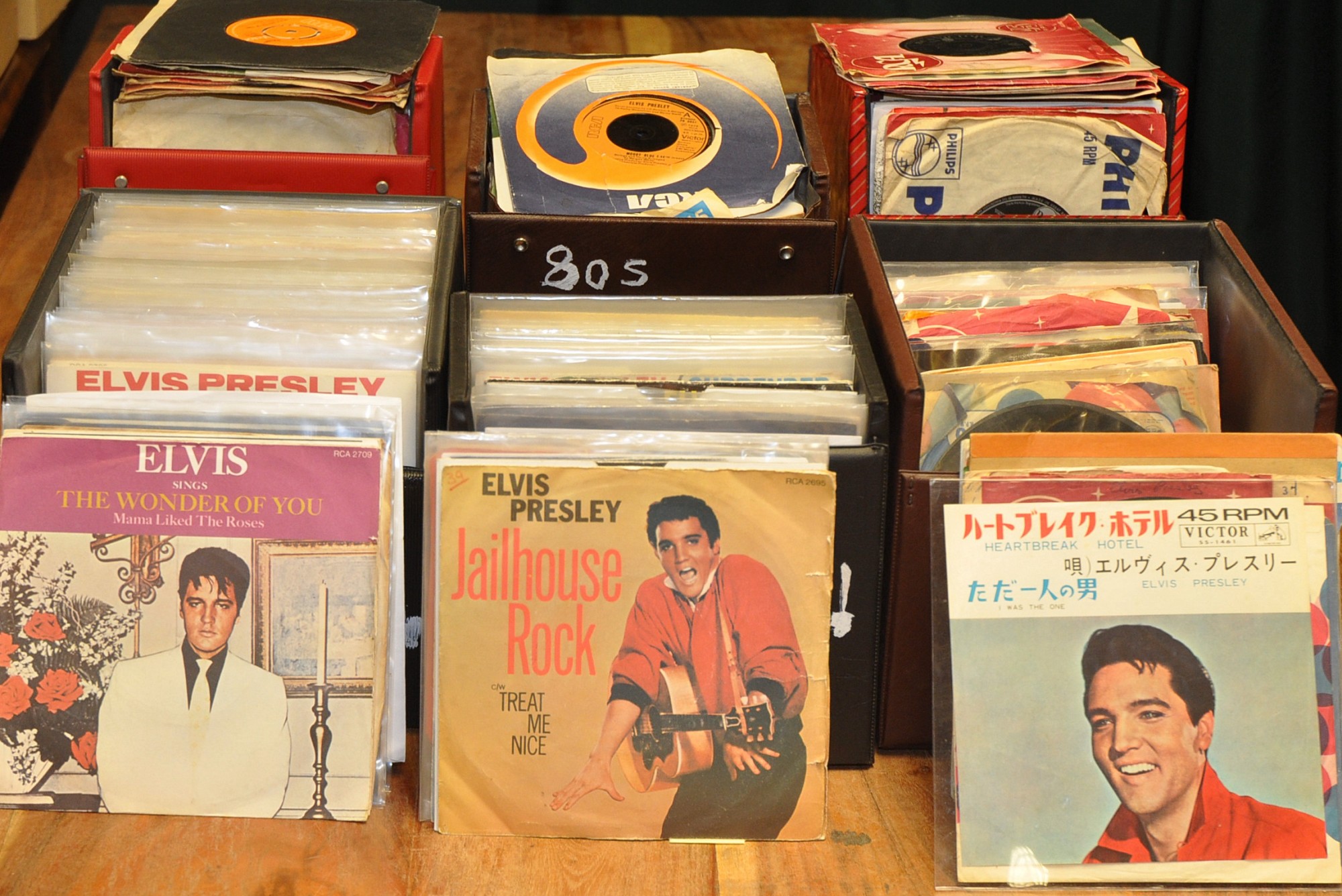 SIX CASES OF ELVIS SINGLES